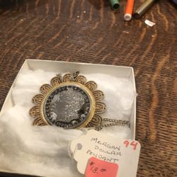 Real Well Created Morgan silver dollar Icon On A Chain 