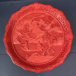 Beautiful Antique Chinese Carved Plate 