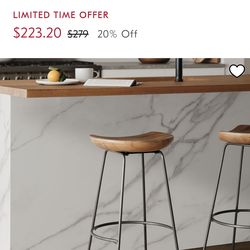 Two West Elm bar stools