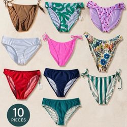 Set of 10 Women's Swimsuit Bottoms Bundle, L - Shade & Shore, Wild Fable + More