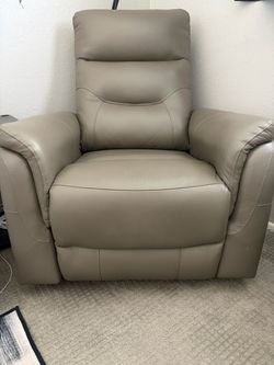 Grey Leather Recliner Chair