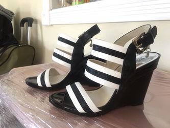 Black and white Michael Kors wedges
