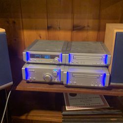 Technics Sc-hd505 Mini System FM CD Tape Blue Lights