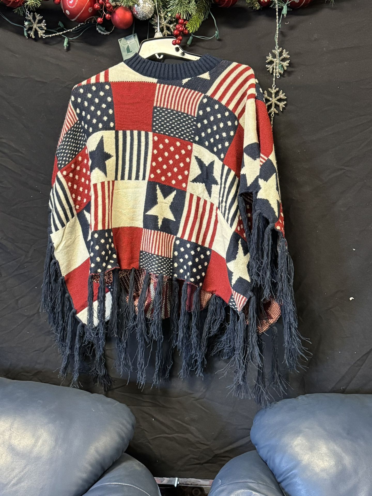 American Flag Pattern Poncho