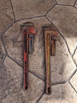 (2) Vintage Ridgid Heavy-Duty Straight Pipe Wrenches