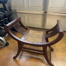 Teak And Rayan Stool