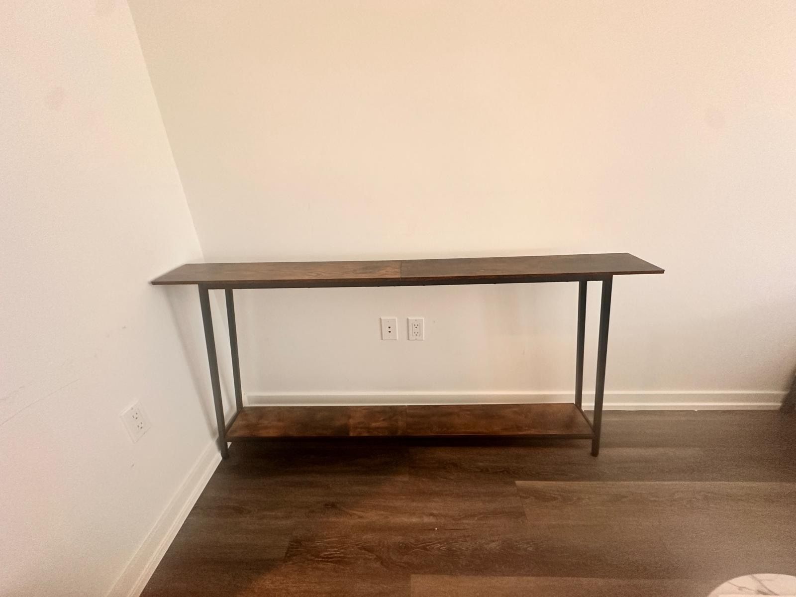 Industrial Rustic Console Table – Narrow Entryway Table with Storage ...