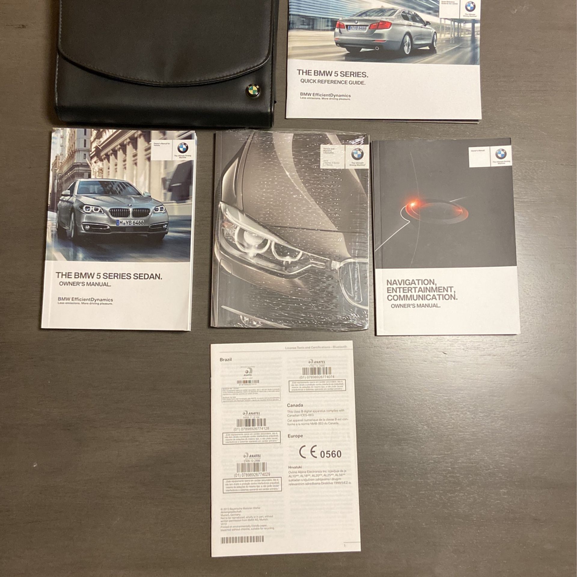 Genuine 2014 BMW 5-Series Owners Manuals With Case, Complete
