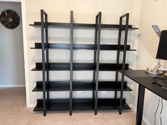 5 Tier Bookshelf w/Metal Frame  - Black