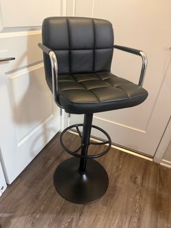 Set of 3 Adjustable Swivel Bar Stools – Black – $150 OBO
