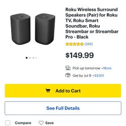 Roku Surround Sound Speakers Asking $90