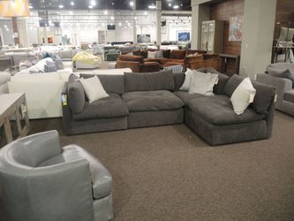 Elite Charcoal (0606ELIT02) Modular Cloud Sectional - Charcoal Gray | L-Shaped Couch | Corner Couch