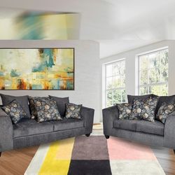 Sofa And Love Seat. Pillows Included 