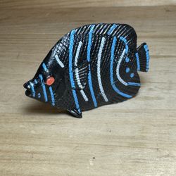 Battat Black Angel Fish Toy French Rubber Fish Realistic Model Gift 2.25" F3450