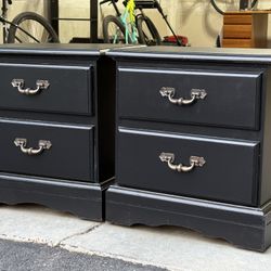 Pair of Refinished Black Nightstands – $100 for BOTH