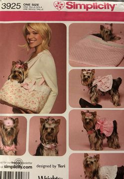 Vintage Simplicity 3925 Dog Clothes & Accessories Rare Find  UNCUT
