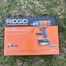 Ridgid 18V  1/2 In Impact Wrench  Kit
