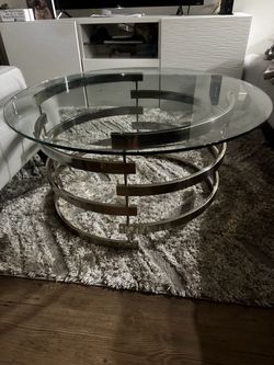 Glass coffee table