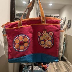 Vintage Tweety Bird Pink and Orange Canvas Laptop Travel Tote Bag