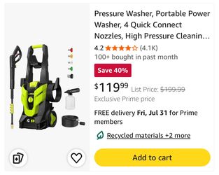 Powryte electric pressure washer