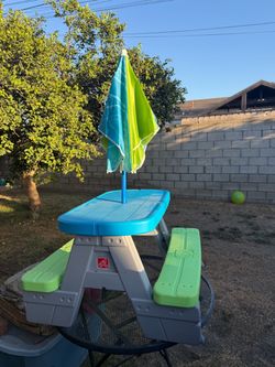 Picnic Table with umbrella Step 2