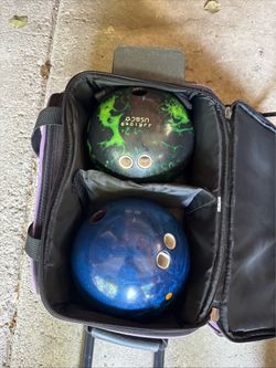 Bowling balls, bowling bag,