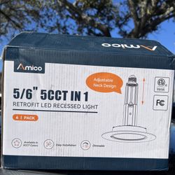 Amico 5/6” 5CCT LED Recessed Lights – 6 Pack – NEW