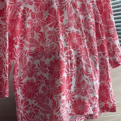 Coral bay Blouse, 3/4 Sleeves, Keyhole Neckline