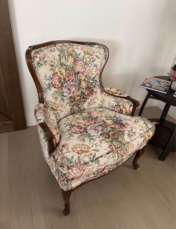 Vintage French Provincial Floral Accent Chair