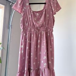Pink floral dress