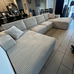 Beige Corduroy Couch!!