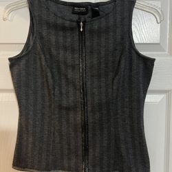 Vintage 1998 NY & Co gray Herringbone “Power Dresser” vest. 