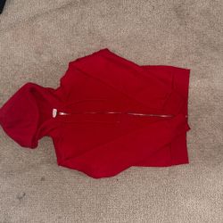 Red Zip up hoodie, Medium