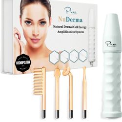 NuDerma Portable Handheld Skin Therapy Machine with Neon, Anti-Aging, Skin Tightening, Wrinkle Reduction, Dark Circles, Lightening, Hair & Scalp Stimu