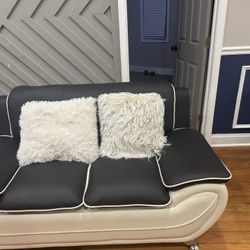 2 black comfy couch 