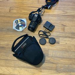 EOS Camera, Added Lens, And Bag