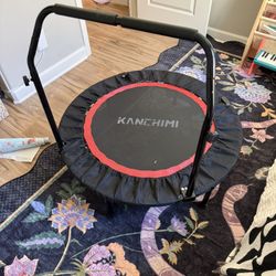 40" 48" Folding Mini Fitness Indoor Exercise Workout Rebounder Trampoline with Handle, Max Load 330lbs