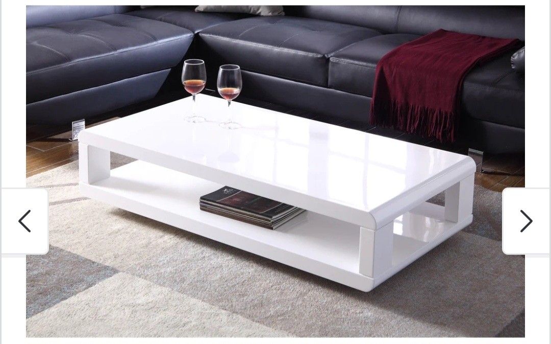 💥Artiva CASA 48" Modern Euro White lacquered High Gloss Coffee Table


