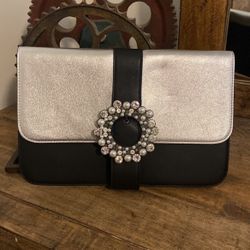 Express Clutch Black and Silver. Like New.