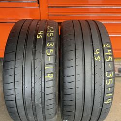 19” tires michelin 245/35/19 semi new with free installation $200