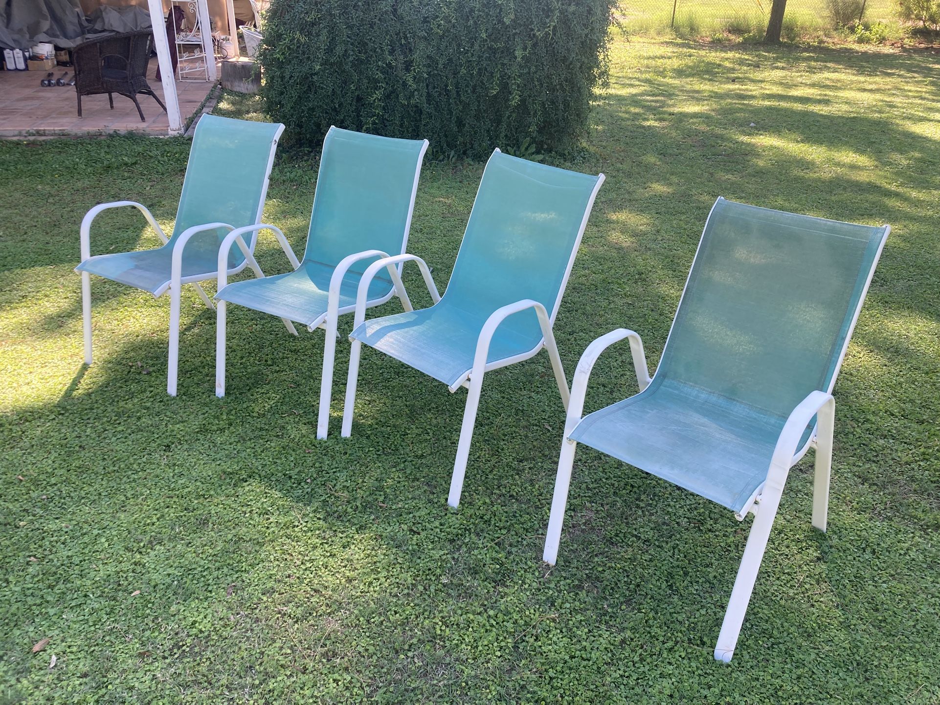 (7) Stackable Patio Chairs - Outdoor By The Pool