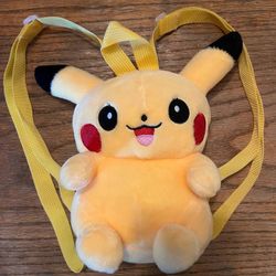 New Pokémon Pikachu Soft Squish Plush Yellow Full Body Backpack