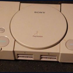 Playstation With Controllers, Cables And Memory Card 