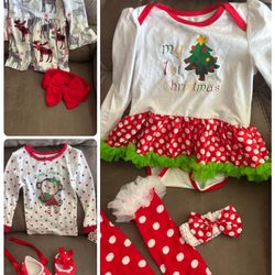New Baby Girl’s 3 Christmas Sets $20