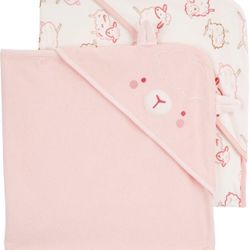 Carter's Baby Hooded Towel (2-pk Pink/Ivory)