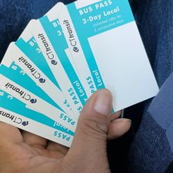 3 Day Bus Passes (Count: 5) 