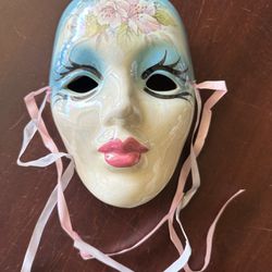 White & Blue 1980’s Ceramic Mask Collectible
