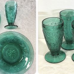 Vintage Tiara Verde / Green Glass Dinnerware Set – Large Collection