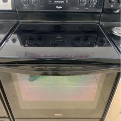Whirlpool glasstop black stove