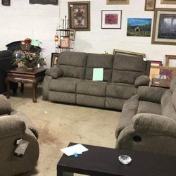 Scranto Oak Reclining Sofas and Loveseats With İnterest Free Payment Options 